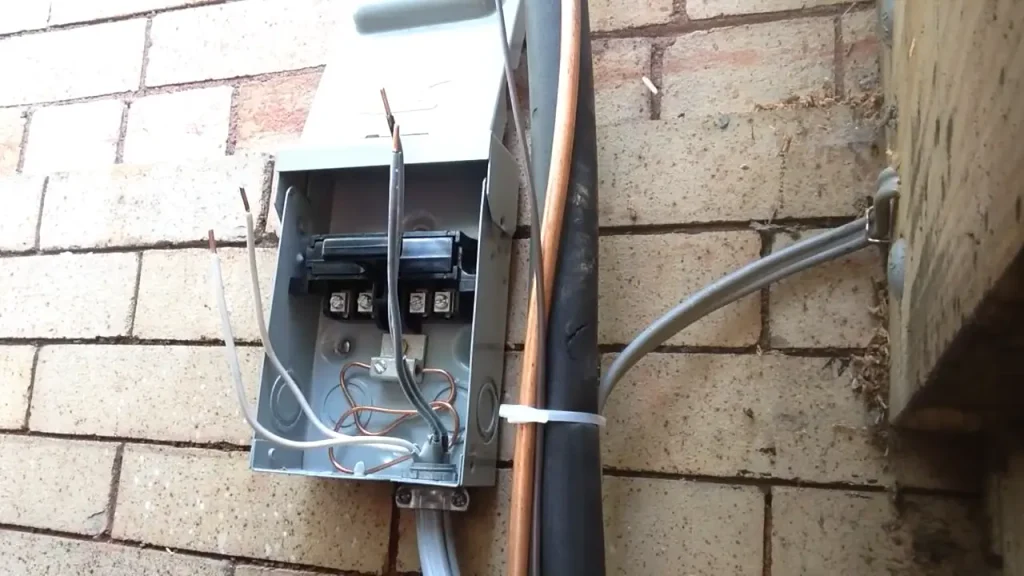 terminal box on tile wall